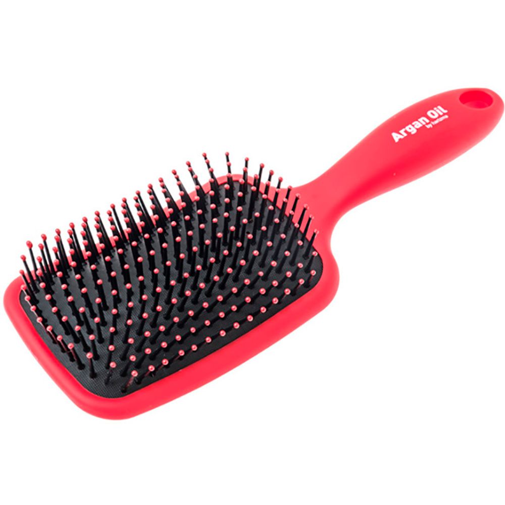 Щетка массажная Harizma Argan Oil h10693-03 (красная, большая)