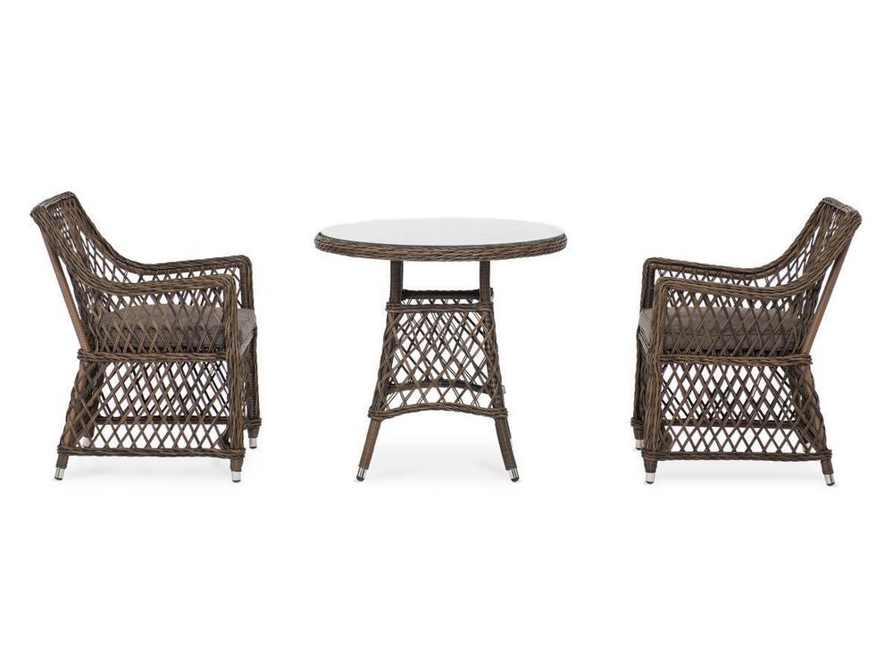 "Эспрессо-80 L" обеденная группа плетеная, цвет коричневый