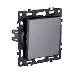 Выключатель 1-клавишный проходной 10А/250В, серый Kollinger Asthetik AS-002GY