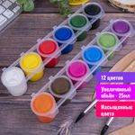 Гуашь BRAUBERG "PREMIUM", 12 цветов по 25 мл, 191700