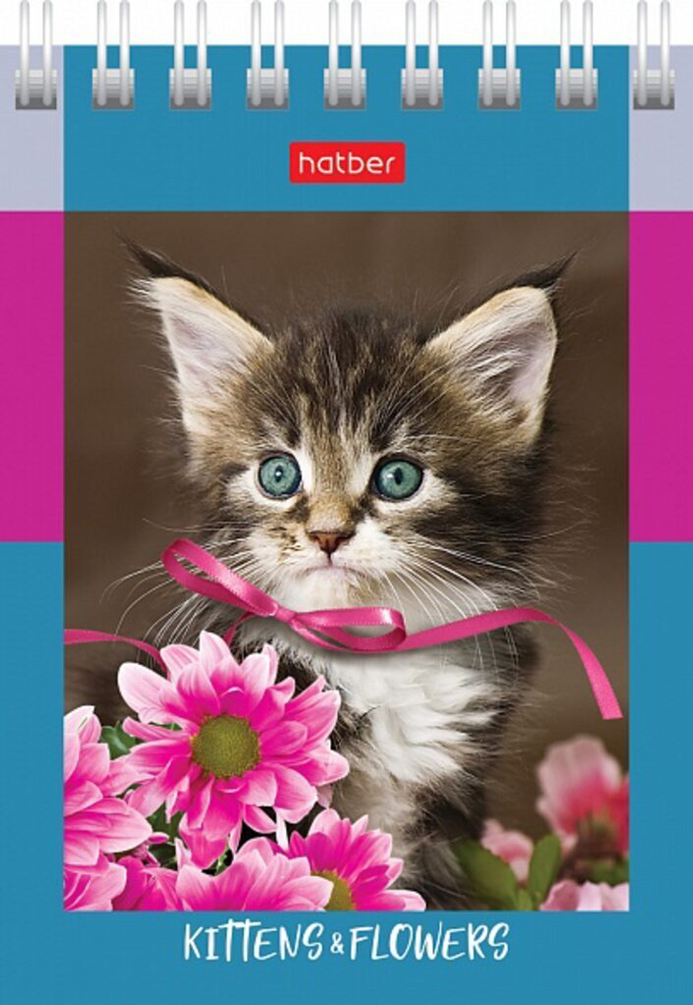 Блокнот А7 60л гребень "На мягких лапках" клетка