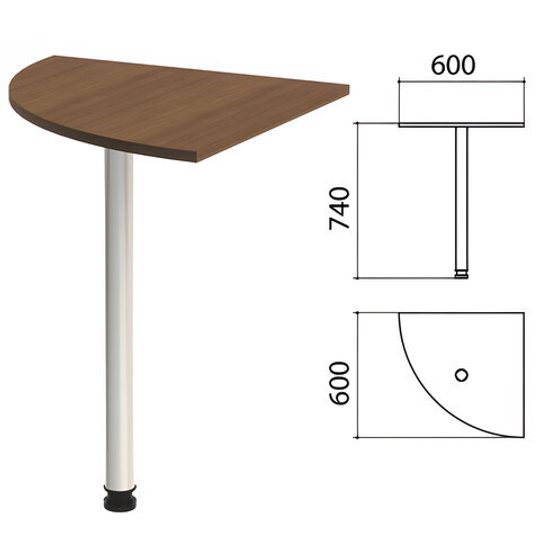 Стол приставной угловой "Эко", 600х600х740, цвет орех (КОМПЛЕКТ)