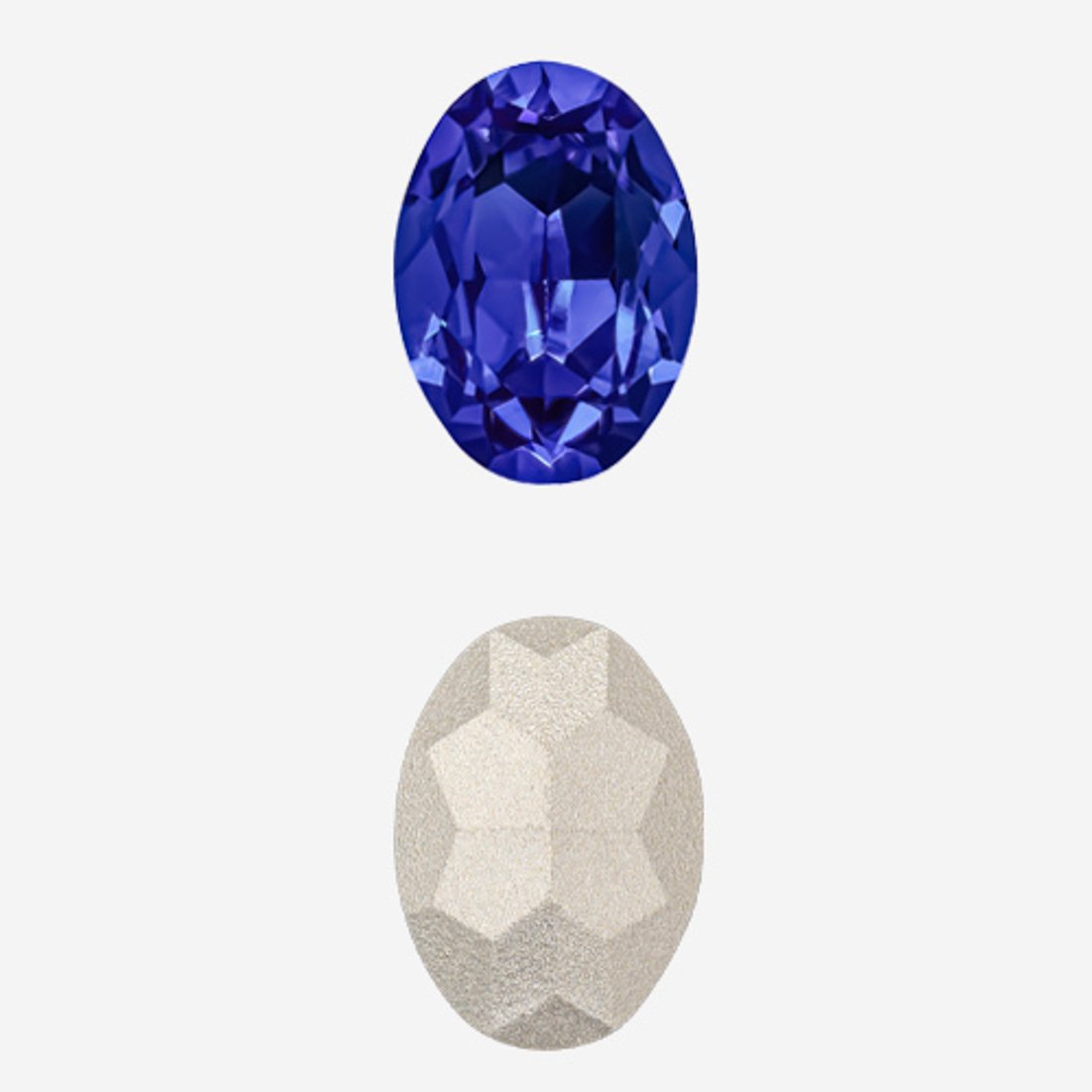 Кристалл Овал (Oval Fancy Stone), оттенок "Sapphire", 14*10мм