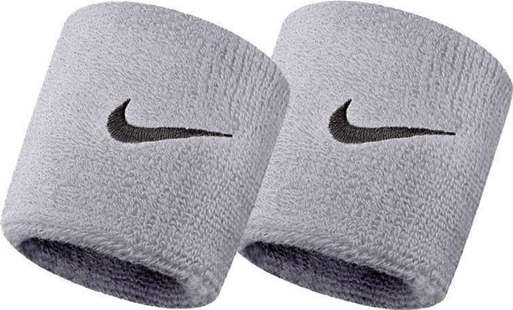 Напульсник теннисный Nike Swoosh Wristbands - matte silver/black