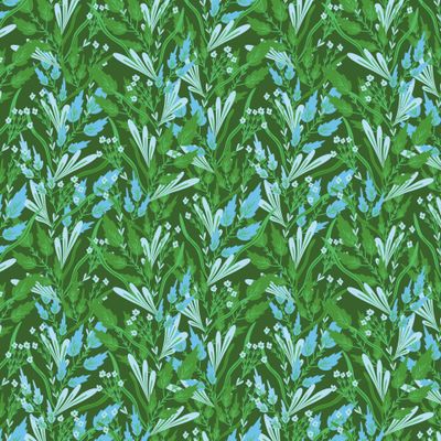 Вечерние цветы. Темная зелень с голубым