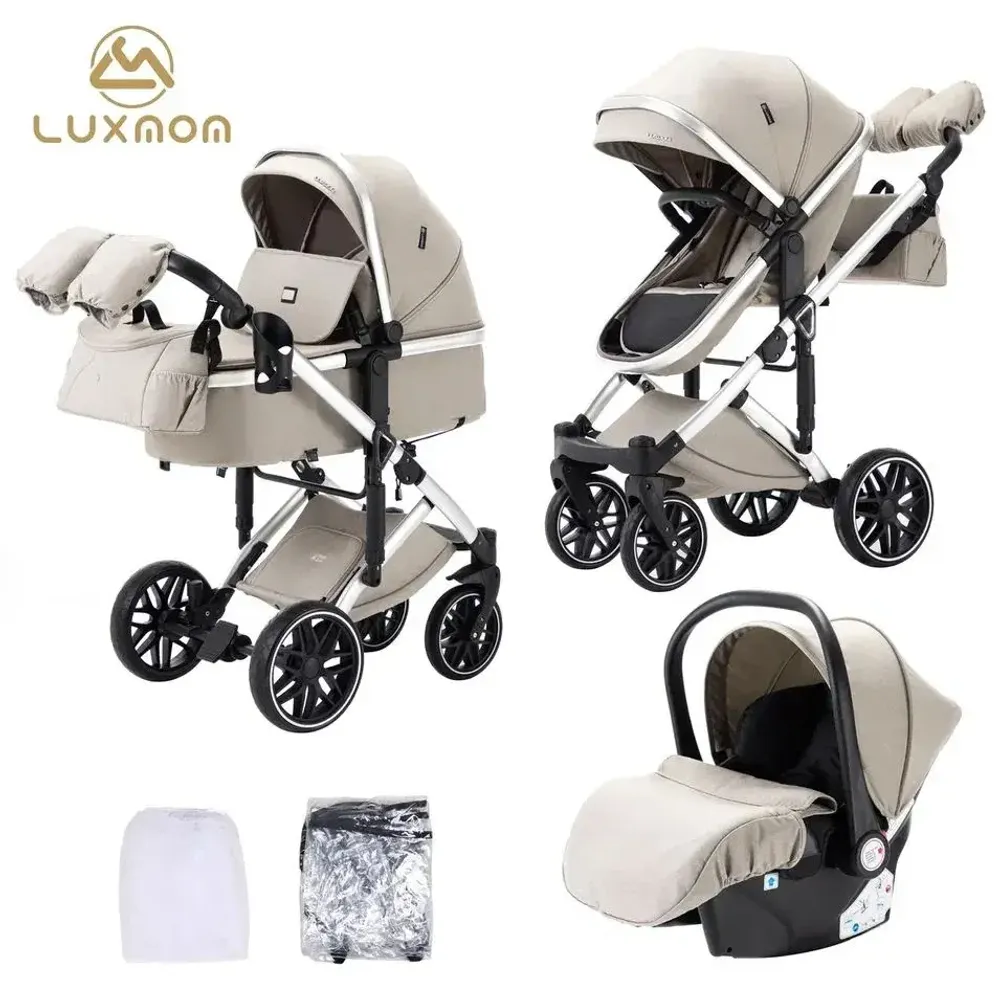 Детская коляска Luxmom F2A 3в1 (хаки)