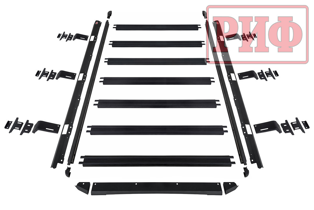 Багажник экспедиционный (платформа) алюминиевый 1350x1690 мм для Jeep Wrangler JL 2018+ (с крепежом) РИФ