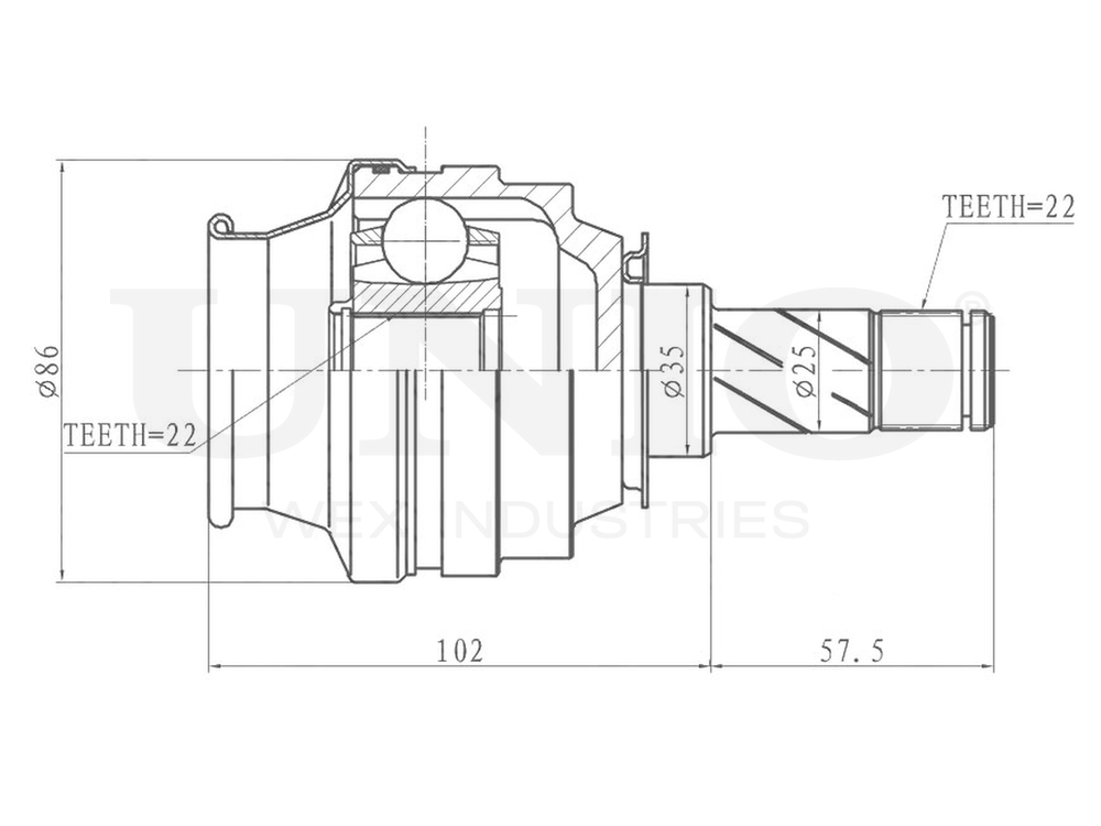 ШРУС внутренний UNIO CVJ-30041