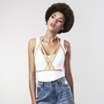 Коричневая портупея Halter Bra Harness (Цвет: коричневый)