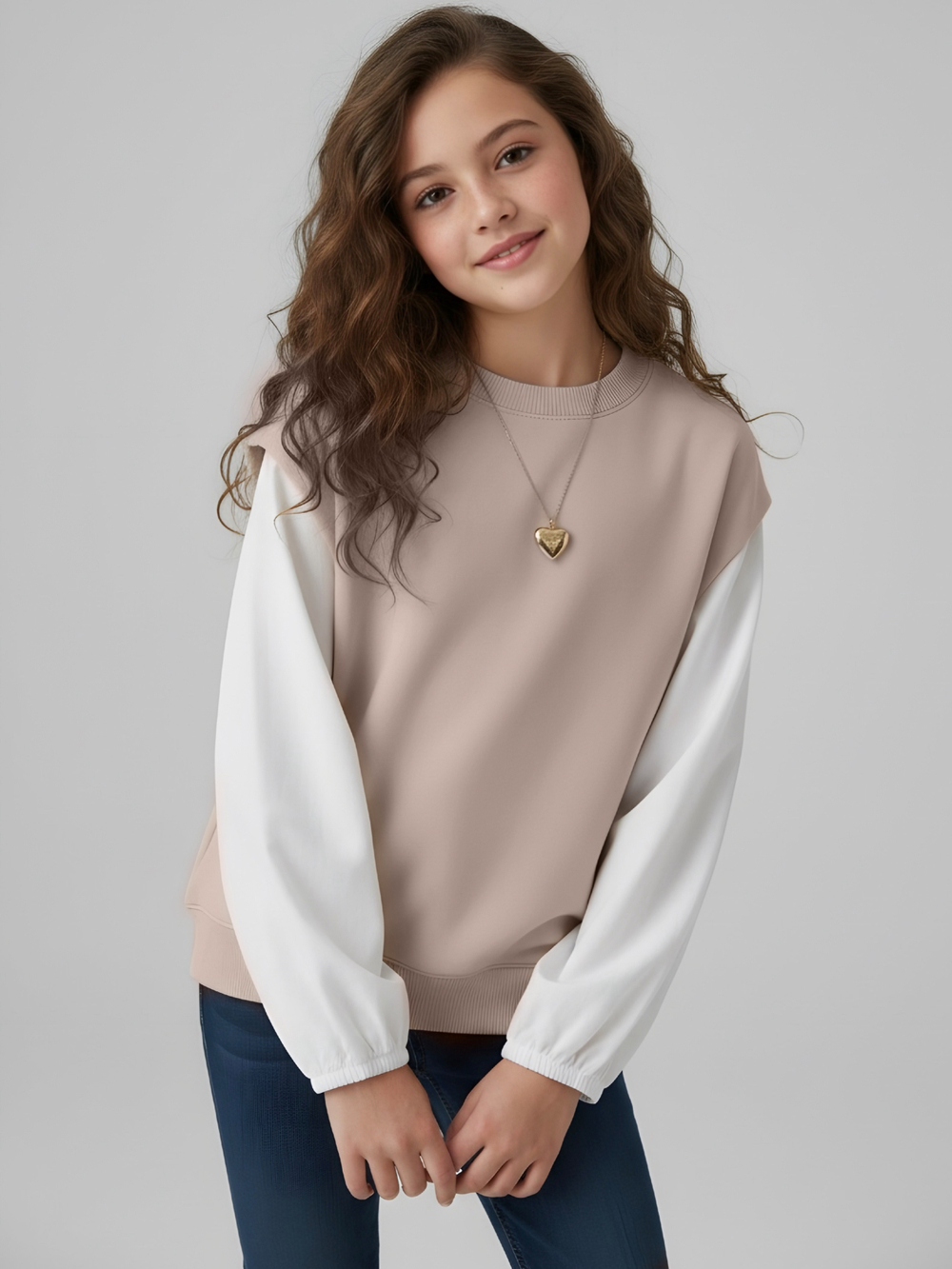 Свитшот-рубашка с эффектом двойки