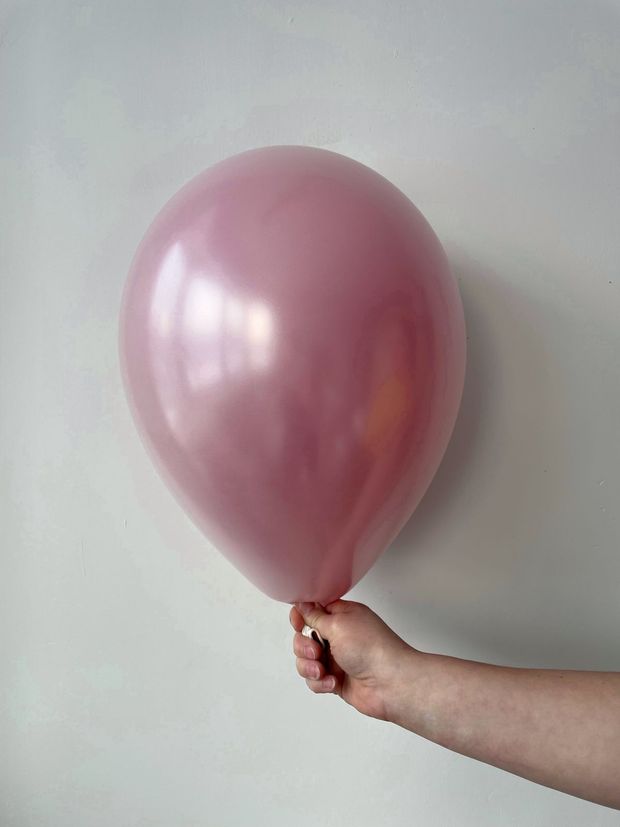 Шар 12" дабл стафф (малиновый/белый металлик)(СГ-17)