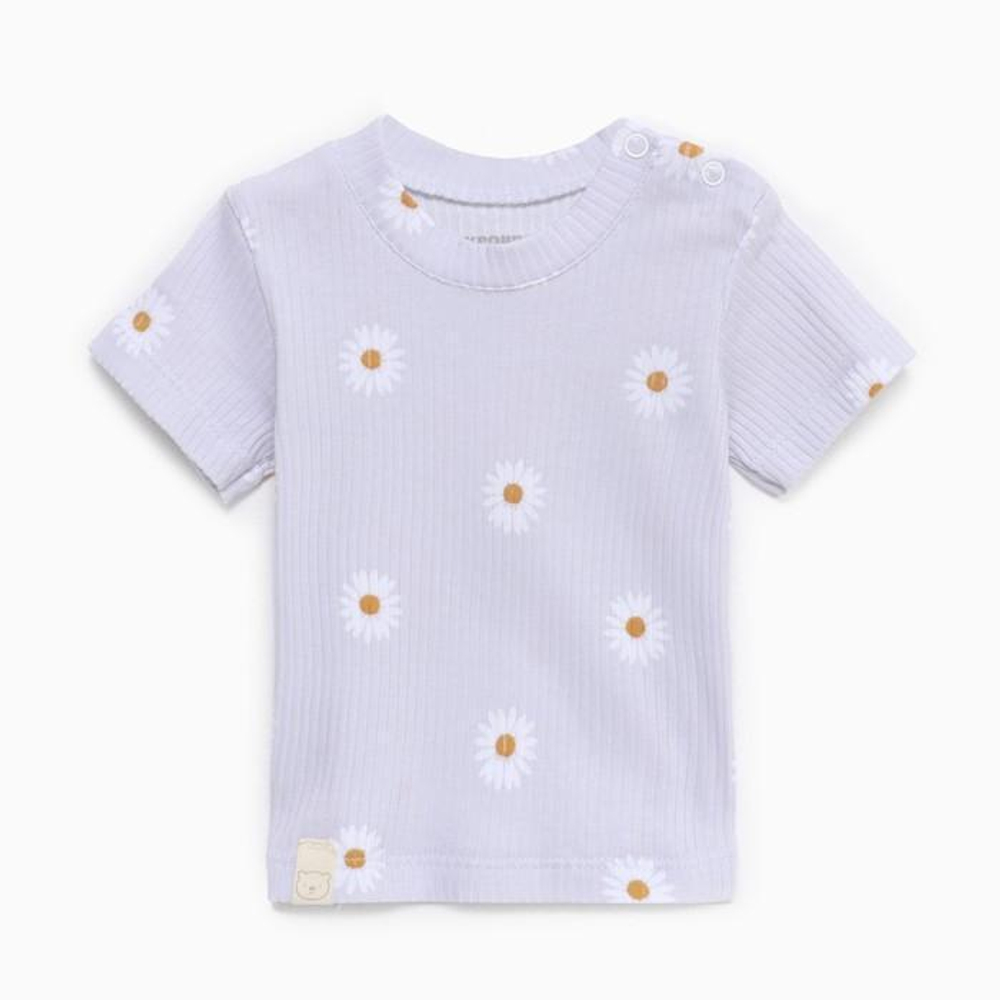 Футболка для мальчиков "Ромашка" р.62-68 см, серый 9539136 (Крошка Я), 1 шт.