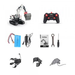 Радиоуправляемый экскаватор белый HUI NA TOYS масштаб 1:14 2.4G - HN1594-WHITE