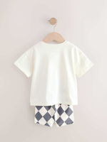 Футболка и шорты в комплекте для девочки Next AB4-633, Белый, Серый