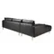 Угловой диван с левым шезлонгом 6198/5607-L-T541040 черная кожа
