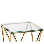 Столик журнальный LA ALTA CELESTE прозрачное стекло 50*50*55, каркас золото