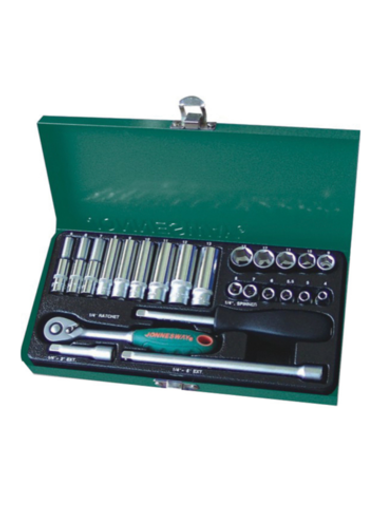 Набор головок торцевых стандартных и глубоких 1/4"DR, 4-13 мм, 25 предметов Jonnesway S04H2125S