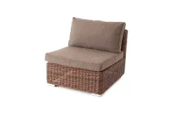 "Лунго" трансформирующийся диван из искусственного ротанга, цвет коричневый