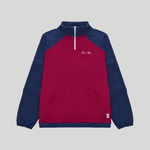 Drawstring Half-Zipped Sweatshirt Raspberry-Navy Smoke