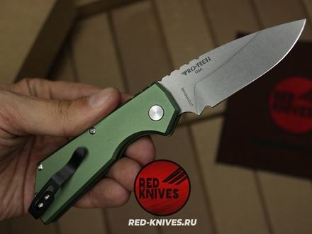 Нож Pro-Tech Strider PT Auto - зеленая рук, светлый клинок RK/Н117