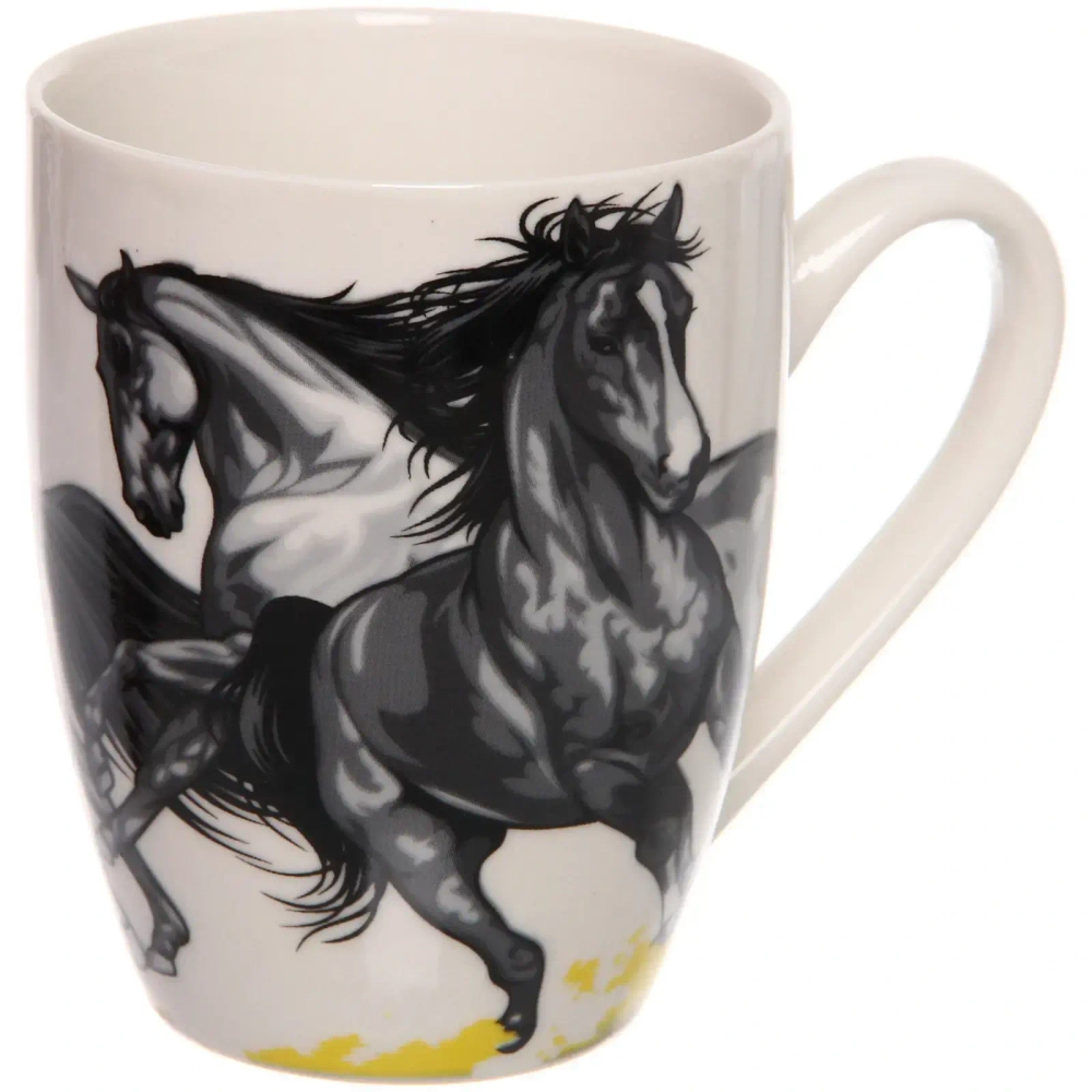 Кружка керамическая 360мл «Великолепные кони», микс рисунков