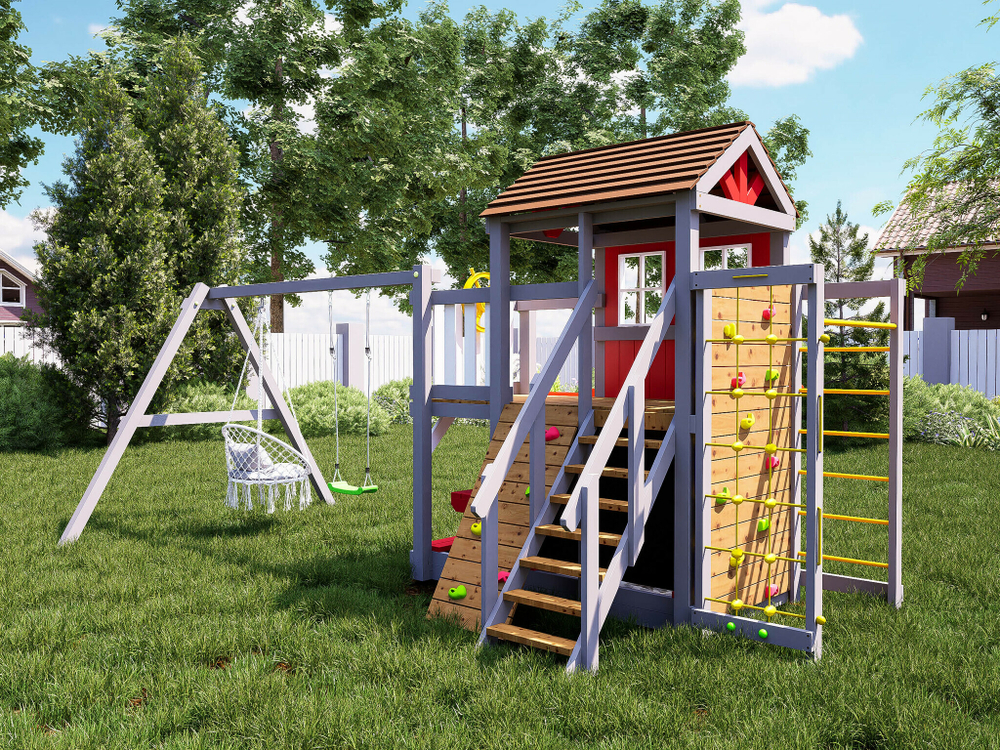 Детский домик с качелями "Прованс - спорт плюс"