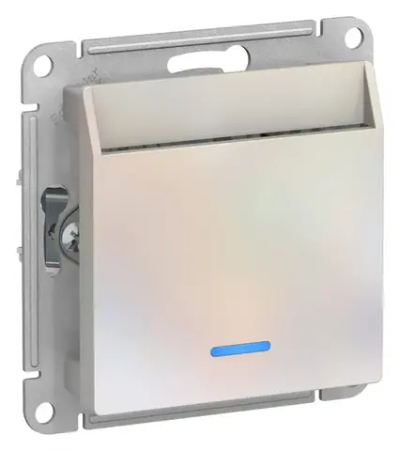 ATLASDESIGN ВЫКЛЮЧАТЕЛЬ карточный с подсветкой, 10А, без задержки отключения, механизм, ЖЕМЧУГ
