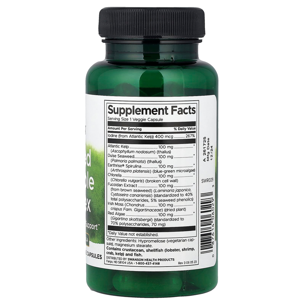 Swanson, овощной комплекс с морскими водорослями, 60 вегетарианских капсул