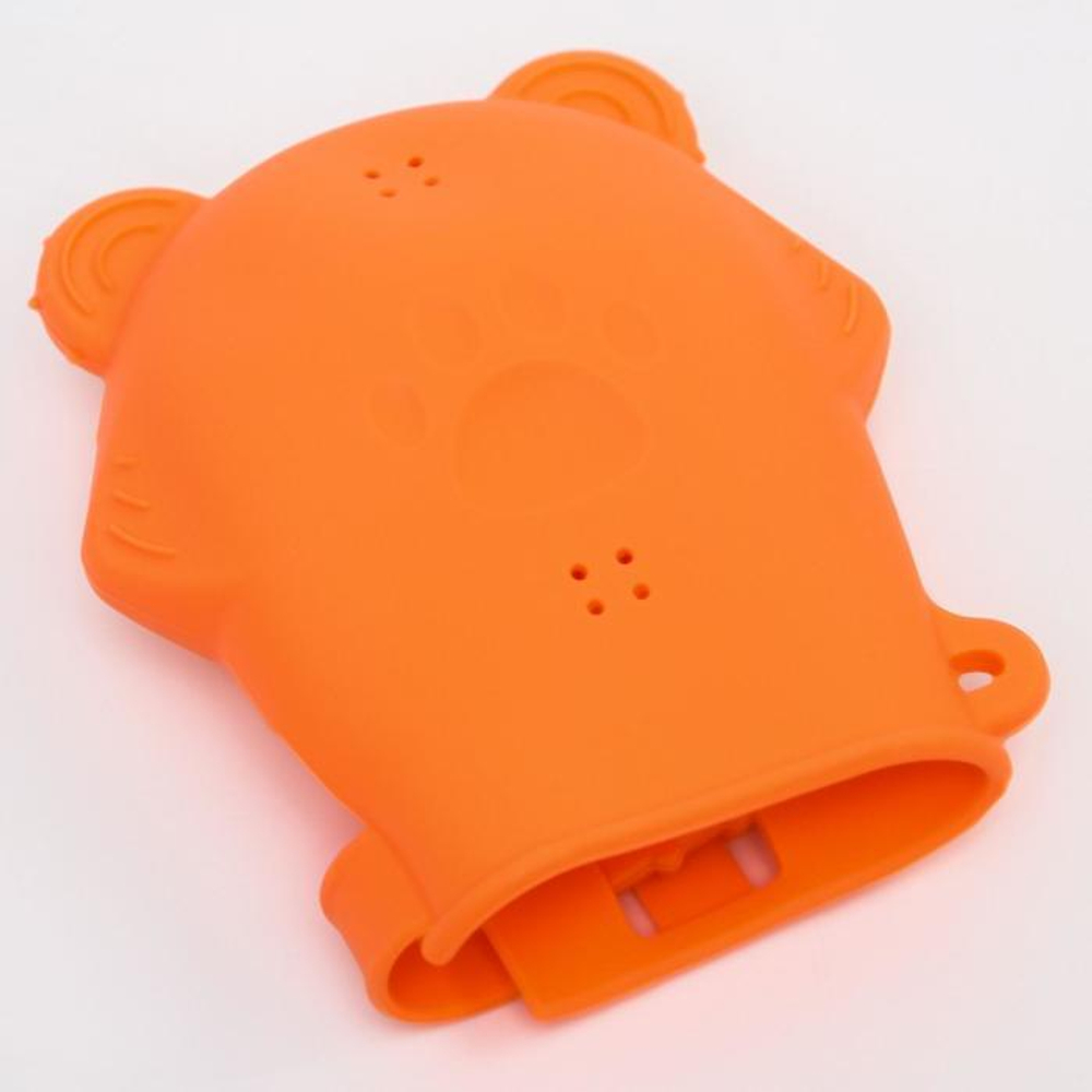 6537258 Прорезыватель рукавичка «Мишка», силиконовый, цвет оранжевый