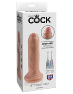 Фаллоимитатор на присоске необрезанный King Cock 6 Uncut Cock (Цвет: телесный)