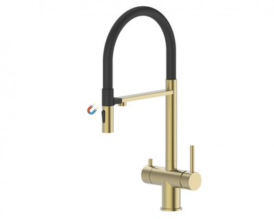 15019-S Смес. для кухни под фильт., МАГНИТ. (мат. ЗОЛОТО) ViEiR (10/1шт)