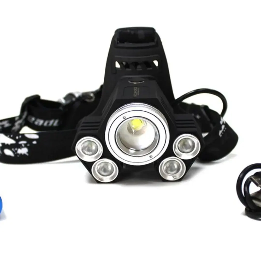 Фонарь светодиодный аккумуляторный налобный(5W LED,500Lm,2000mAh,зарядка12V,время раб.4ч,время заряд.5ч,защита гнезда зарядки,синий/белый/желтый свет) RockForce##Rock FORCE RF-01157