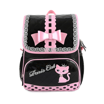 Рюкзак детский с декором кружевом, бантом и принтом кошки