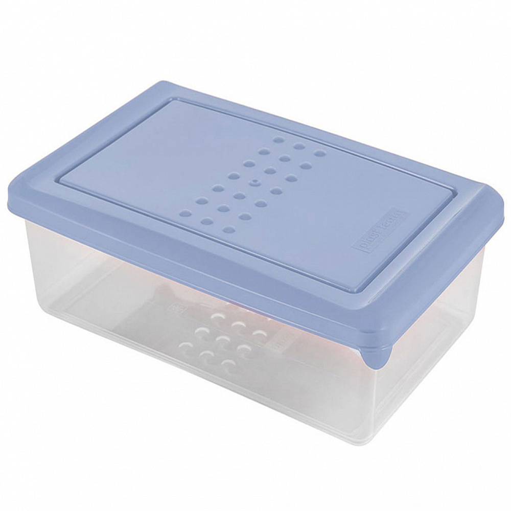 Контейнер д/СВЧ и морозилки Plast Team Pattern 1,05л 18,5х12х6,8см туманно-голубой ПП