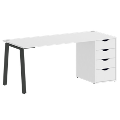 Home Office Стол письменный VR.SP-3-178.4.A Белый Бриллиант/Металл Антрацит 1780*720*750