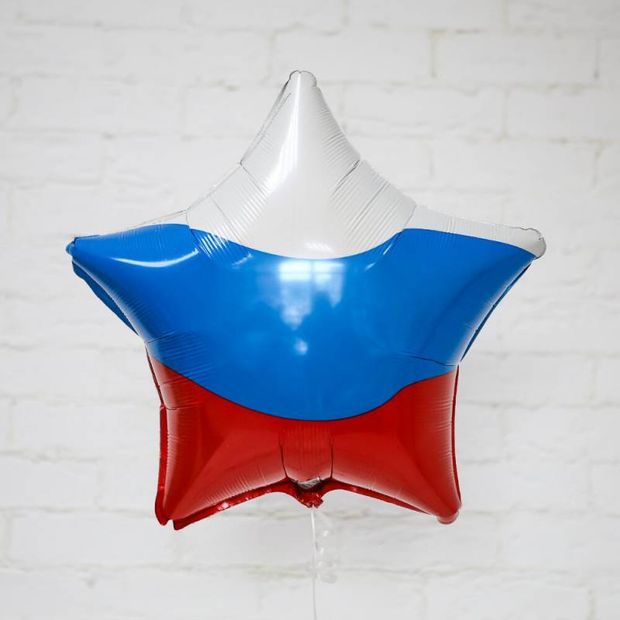 Ag Шар Звезда 18" / 46 см Триколор (БГ-15)