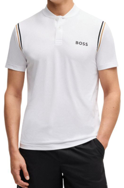 Мужское теннисное поло BOSS Pariq MB - белый
