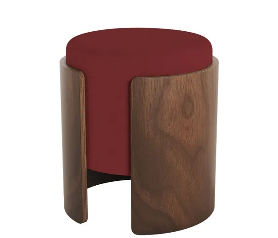 Пуф Lagom (бордовый FiberGuard, орех)