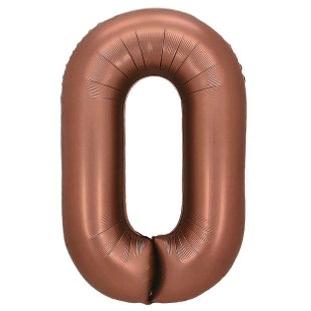 Шар 32'' / 81 см "Цифра 0" Шоколадный (БГ-60)