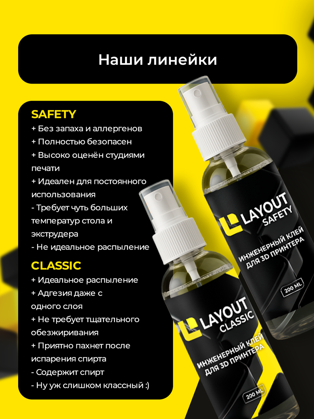 Клей для 3D печати LAYOUT SAFETY 10 литров