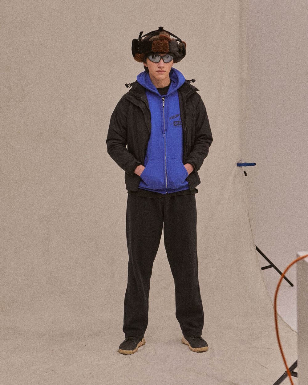 Шапка-ушанка Fuzzz Patchwork Flaps Темно-Коричневая