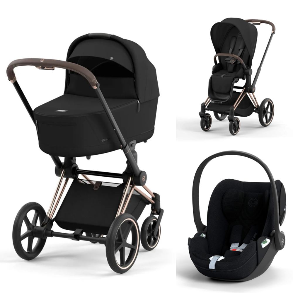 Коляска Cybex Priam IV 3 в 1 цвет Sepia Black на шасси Rosegold