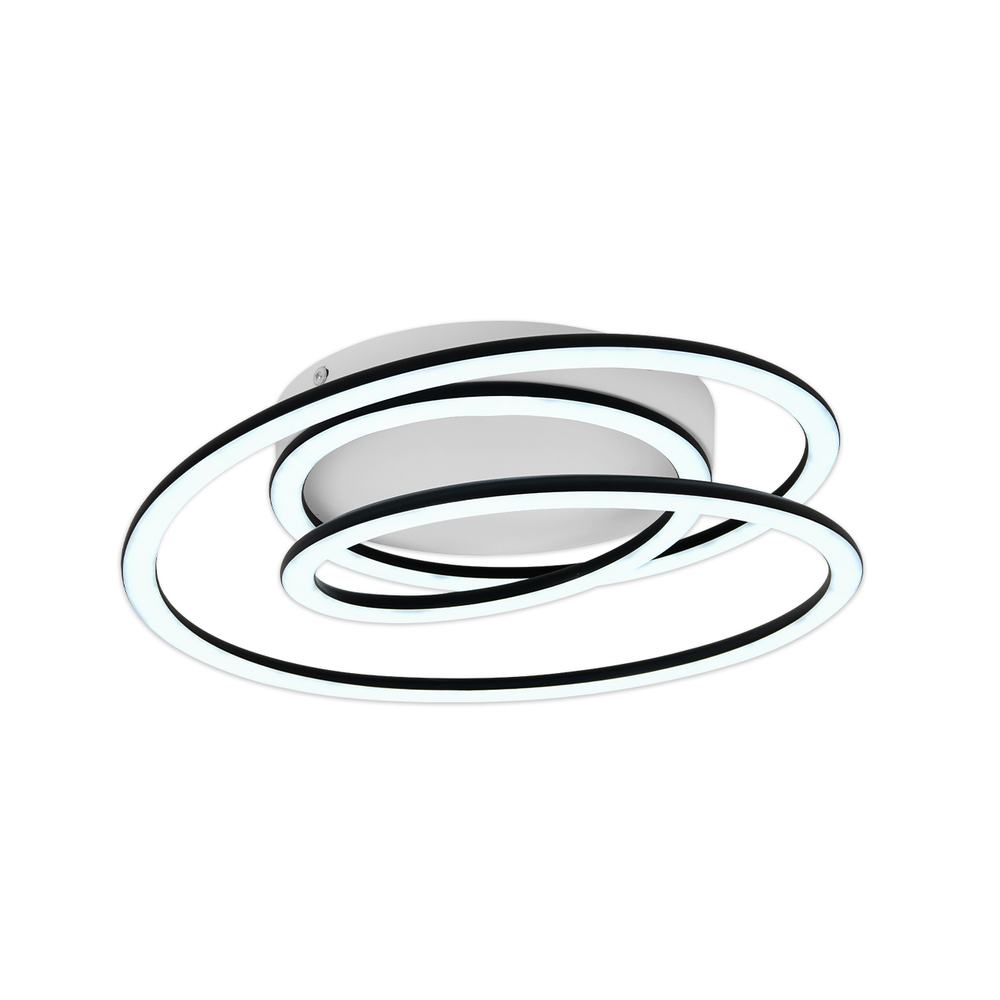 Потолочный светодиодный светильник 70Вт, 6790лм, 3000-6400K, Ra>80, плавная регулировка мощности, изменение цветовой температуры, пульт, металл/силикон, черный