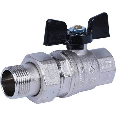 Кран шаровой с американкой Bugatti Oregon 3/4" внутренняя-наружная (бабочка)