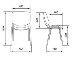 Стул для посетителей Изо черный каркас, сетка