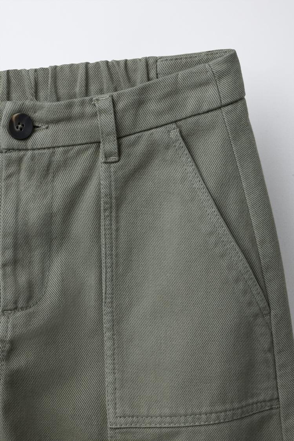 ZARA БРЮКИ BARREL С ДЕКОРАТИВНОЙ СТРОЧКОЙ, ОЛИВКОВЫЙ