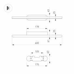 Светильник SP-TENERO-S600x45-13W Warm3000 (WH, 120 deg, 230V) (Arlight, IP54 Металл, 3 года) 035718