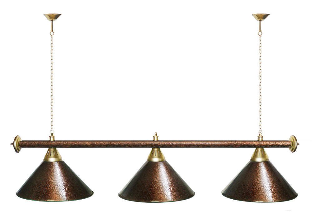 Лампа STARTBILLIARDS 3 пл. (плафоны зеленые,штанга золотая,фурнитура золото)