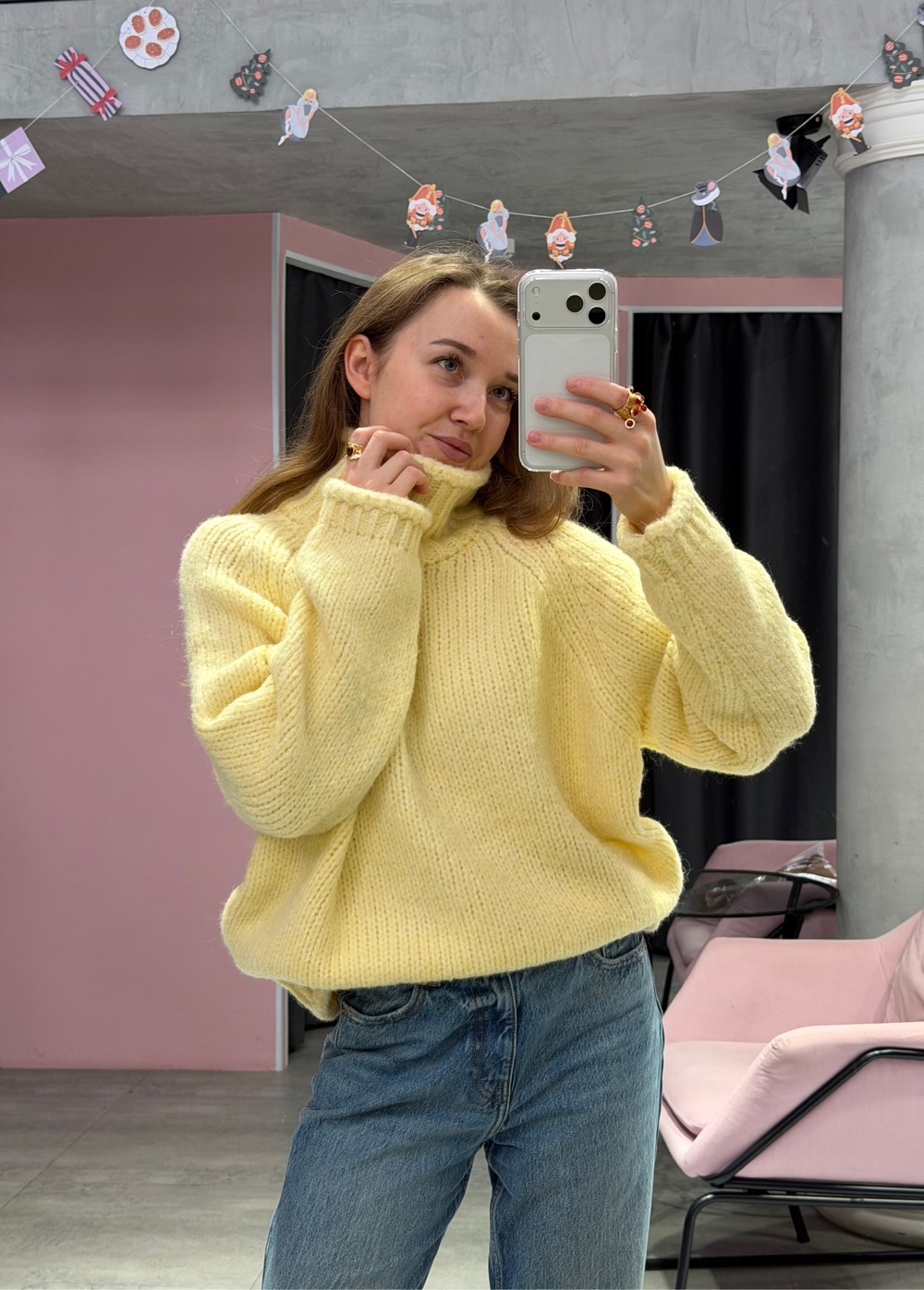 Свитер с горлом Candy сливочное масло