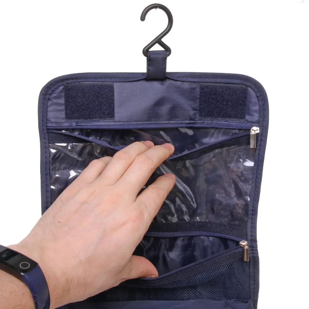 Косметичка - органайзер «Classic», цвет синий, в склад. виде 20*24*9, в расклад. виде 42*24*9см (несессер)